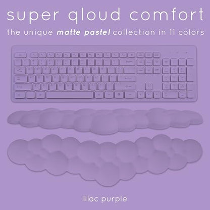 Purple Cloud Keyboard Wrist Rest – Create-ables Qloud Purple Wrist Rest for Computer Keyboard and Mouse, Ergonomic Memory Foam Wrist Pad with Non-Slip Base, Includes Cloud Mouse Pad - color: 08 Lilac Purple