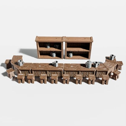 Tavern DND Terrain Set - Modular 70 Piece Tabletop Role-Playing Scenery - 28mm Scale, Includes Tavern Pieces & Accessories - Perfect for Dungeons & Dragons, Pathfinder, & RPG Tabletop Games