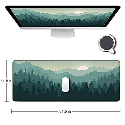 Mouse Pad Gaming, Large Mouse Pads for Desk, Keyboard Mouse Mat Desk Pad, Non-Slip Rubber Base with Stitched Edges Mousepad, 31.5x11.8 inch Abstract Landscape Mountain - color: 10 Abstract Landscape Mountain