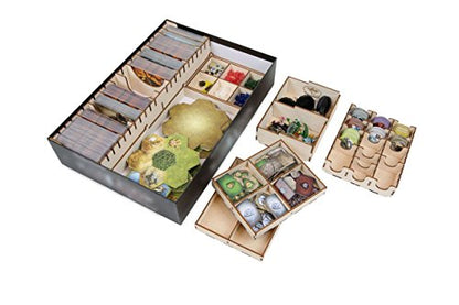 Wooden Game Organizer Compatible with Mage Knight Board Game – 5 Removable Trays for Cards and Tokens, Shades of Tezla, Krang and Lost Legion, Laser-Cut Birch – The Broken Token