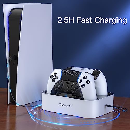 NEWDERY PS5 DualSense Edge Controller Charging Station, Fast Charging Dock Stand for DualSense Edge Controller (ZHX-PSD01) - color: Off-White