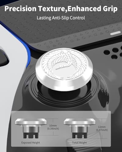 KD.FLY Metal Thumbsticks & Back Paddles for PS5 Edge Controller Joystick Replacement, Custom Analog Thumb Sticks Caps for PS5 Dual Sense Edge Stick Module, 2 Joystick, 4 Back Buttons, Flying Crane - color: Flying Crane