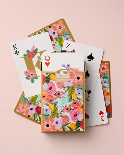 RIFLE PAPER CO. Garden Party Themed Playing Cards for Adults, Standard Deck of Cards for Card Games and Poker at Home or Party, Beautiful Printed Floral Design