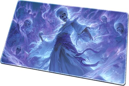 MTG Playmats(Stitched) 14x24in Compatible for OCG CCG RPG TCG Playmats with Card Zones Storage Bag (Carnival Skeleton-No Zone) - color: Carnival Skeleton-no Zone