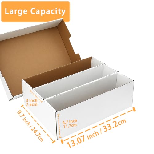 3 Row Trading Card Storage Box – Holds 2400 Cards, Fits Toploaders & Magnetic Cases, Includes 100 Sleeves, 16 Dividers & 6 Supports – Sport Card Organizer - style: 2 pack