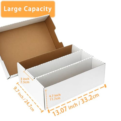 3 Row Trading Card Storage Box – Holds 2400 Cards, Fits Toploaders & Magnetic Cases, Includes 100 Sleeves, 16 Dividers & 6 Supports – Sport Card Organizer - style: 2 pack