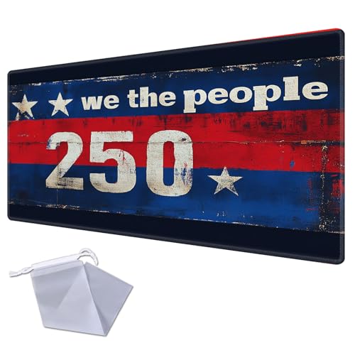 We The People 250 Playmat for TCG Playmat - USA 250th Anniversary Commemorative Edition, 1776-2026 Patriotic Card Game Mat, Anti-Slip Desk Pad Large Gaming Playmat Compatible with MTG - color: We the People 250, size: 24" x 14" Regular