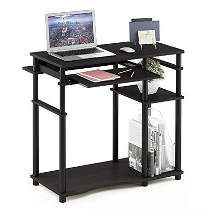 Furinno Abbott Computer Desk with Bookshelf, Espresso/Black - color: Espresso/Black, size: 19 Inch