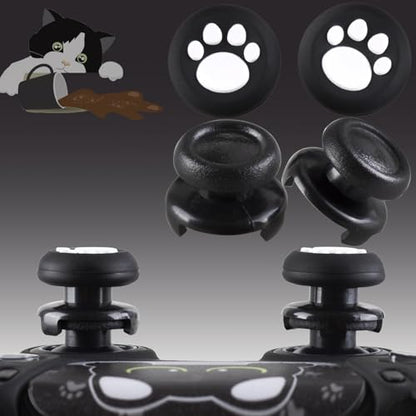 Silicone Skin Cover Sticker x 1 & Extender Grips x 2 for PS5 Controller Cats Black - color: 1