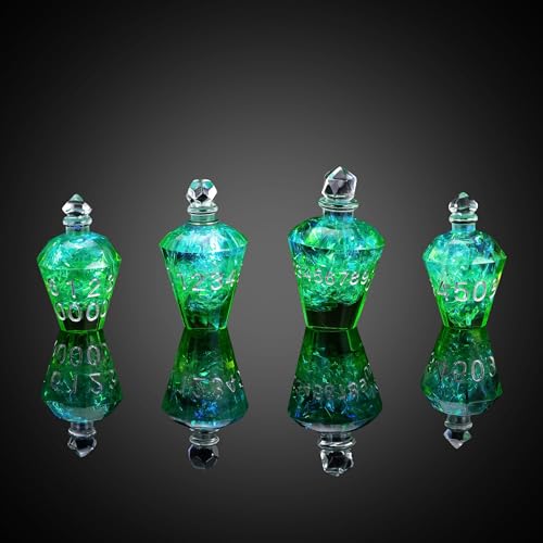 7PCS Potion DND Dice Set,Transparent Sharp Edge Die Set D&D RPG Polyhedral Dice,for Dungeons and Dragons TTRPG Games Roleplaying Games.(Green Galaxy) - color: Green Galaxy