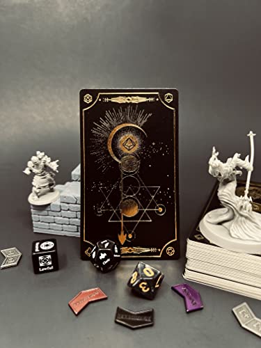 Citadel Black Tabletop RPG Accessory Card Set of 50 Cards – D&D, Gold Foil - Spell Slot Tracker, Item, Spell, Blank Note Cards, for Dungeons and Dragons 5th Edition & Other Tabletop Games