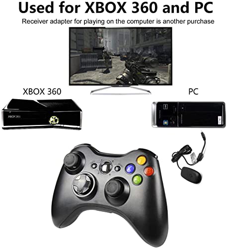 Etpark Wireless Controller for Xbox 360, Xbox 360 Joystick Wireless Game Controller for Xbox 360 & Slim Console and PC Windows XP/7/8/10(Black) - color: Black-wireless