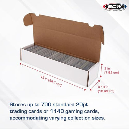 BCW 800-Count Trading Card Storage Box, 1 Pack | Cardboard Organizer for Baseball, Basketball & Football Cards | Fits Standard Trading Card Games