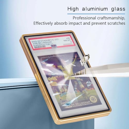PSA Slab Bumper Case, Metal Graded Cards Slab Magnetic Protector for 35pt PSA/CGC Graded Cards|Scratch Resistant | Stackable | UV Resistant | Gold - color: Gold Psa