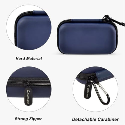 Comecase Dual SSD Case for SanDisk Extreme Portable SSD and Extreme PRO | Holds 2 Drives & 12 SD Cards, Elastic Strap Fit 500GB/1TB/2TB/4TB/8TB, Cable Groove & Carabiner for Travel,Dark Blue,Box Only - color: Dark Blue