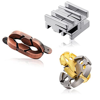 Skylety Brain Teaser Metal Puzzle Toys 3D Unfasten Interlocking Puzzle for Adults Teens Gifts(Stylish)