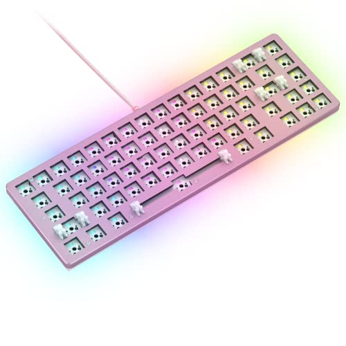 GLORIOUS GMMK 2 Gaming Barebones Keyboard - Hot Swappable TKL DIY, Compact Mechanical Keyboard Kit- Wired, RGB Backlit,- PC Setup Accessories- 65%, Pink - color: Pink, size: Barebone Compact (65%)