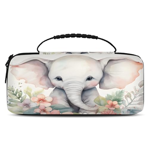 Adornori Elephant Carry Case Compatible with Nintendo Switch 2, with 20 Games Cartridges, Cute Elephant Portable Travel Carrying Case Pouch for Accessories & Games - color: Multicolor 10