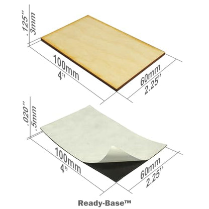 LITKO Ready Base Kit | Compatible with The Old World | 60x100mm Chariot | Twenty 3mm plywood bases + magnets | Magnetize minis for storage & steel trays | Infantry - style: 60x100mm Rectangular