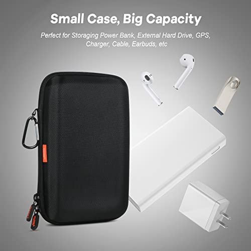 Shockproof Hard Shell Carrying Case, Large Capacity Storage Pouch Bag | Fits GPS, External Hard Drive, Power Bank, Charger, Cable, Travel Tech Organizer, Durable EVA Material - color: Z Black and Deep Purple