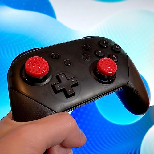 KontrolFreek No-Slip Thumb Grips for Nintendo Switch Pro and Switch 2 Controller | 4-Pack | Red & Black