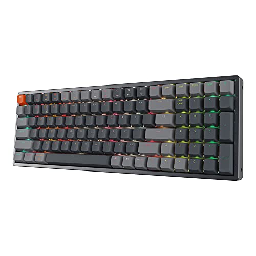 Keychron K4 RGB Hot Swappable Mechanical Keyboard, 96% Layout Bluetooth Wireless/USB Wired Computer Keyboard with Super Red Switch Aluminum Frame for Mac Windows-Version 2 - color: Keychron Super Red Switch, size: Version 2