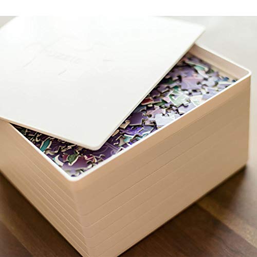 8 Puzzle Sorting Trays with Lid 8" x 8" with Mover Card Hold Up to 1000 Pieces Space Saver Gift for Puzzle Lover
