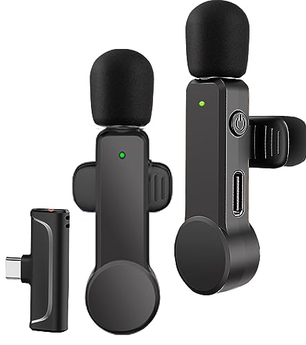 NPTCL Mini Wireless Microphone USB C for iPhone 17/16/15, Android Phone | Noise Canceling Clip on Mic,10 Hour Battery Life, 100Ft Transmission for Video Recording Vlogging Streaming Youtube Tiktok - style: 01 USB C