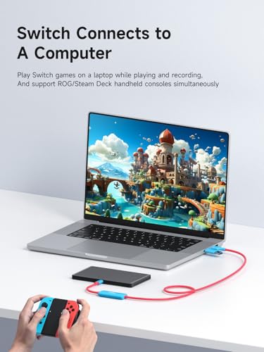 Hagibis USB3.0 Video Capture Card with 100W PD for Switch2, USB C to USB A/USB C 1080P@60fps 2K@30fps Live and Record Video Audio Game for Car Quest 3 VR PS4/5 ROG Ally Steam Deck (CC10P)