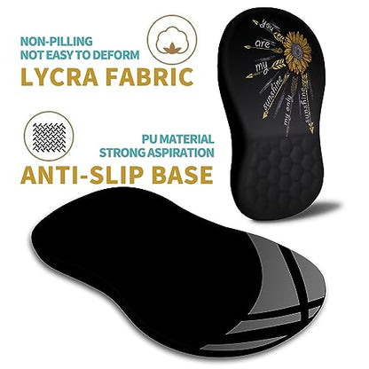 Hokafenle Ergonomic Mouse Pad Wrist Support with Massage Design, Wrist Rest Pain Relief Mousepad with Memory Foam&Non-Slip PU Base, Mouse Pads for Wireless Mouse & Desk (12x8 inch,Inspirational) - color: HK022-Inspirational