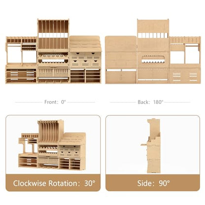 Wooden Model Kit Tool Organizer Storage Rack, Paint Rack Organizer with MDF Material, Brush/Screwdriver Storage, Craft Supplies Storage, Suitable for Tamiya Gundam Model Tools, GK10