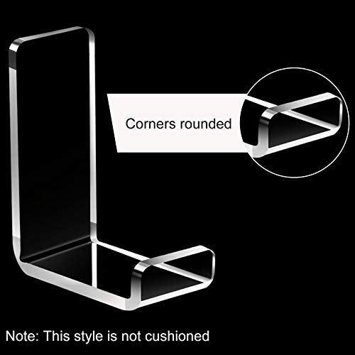 Weewooday 4 Pieces Headphone Hanger Headset Stand Holder Adhesive Wall Mount Headphone Hook for Desk Acrylic Gaming Earphones Hanger with Glues for Earphone Controller(Clear) - color: Clear