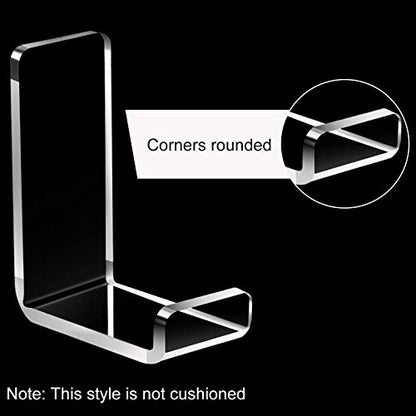 Weewooday 4 Pieces Headphone Hanger Headset Stand Holder Adhesive Wall Mount Headphone Hook for Desk Acrylic Gaming Earphones Hanger with Glues for Earphone Controller(Clear) - color: Clear