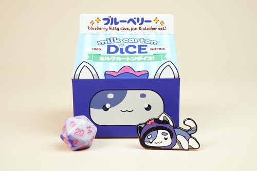 1985 Games Blueberry Cat Milk Carton Dice – Meet The Adorable Residents of Fruit Meadows with This Charming Collectible Set - color: Blueberry