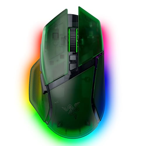 Razer Basilisk V3 Pro 35K Wireless Gaming Mouse, Phantom Green | HyperScroll Tilt Wheel, 35K DPI Optical Sensor Gen 2, 13 Customizable Controls, RGB, Optical Switches Gen 3, 140 Hr Battery - color: Phantom Green