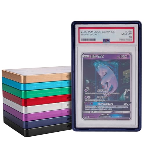 PSA Slab Bumper Case, Metal Graded Cards Slab Magnetic Protector for 35pt PSA/CGC/CCIC Graded Cards|Scratch Resistant | Stackable | UV Resistant | Cobalt blue - color: cobalt blue