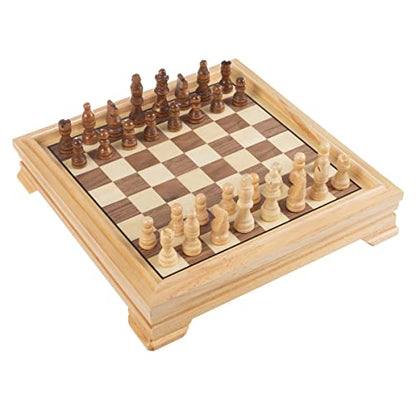 Board Game Set - Deluxe 7-in-1 Classic Board Games - Wood Gaming Center with Storage - Chess, Backgammon, Dominos, Checkers, Dice Set, Cribbage Board, and Playing Cards by Trademark Games - style: 7-in-1 Deluxe