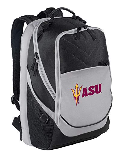Broad Bay ASU Backpack Official Arizona State Laptop Computer Bag (Black & Gray - ASU Logo) - color: Black & Gray - Asu Logo