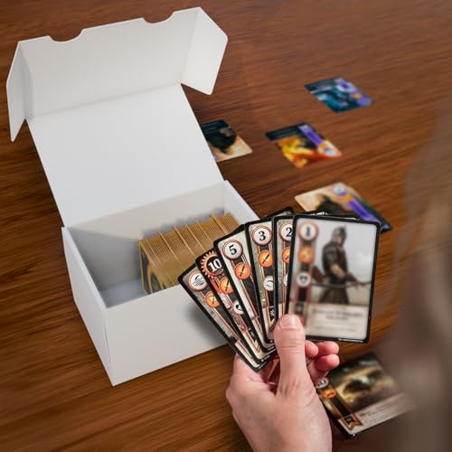 NUMINA 4 Pack Trading Card Storage Boxes for Toploaders with Dividers | 160 Toploader Capacity, Fits Magnetic Holders, Includes Dividers & Labels, Laminated Surface, Compact Storage For TCG & MTG - size: 4-Pack 6-inch