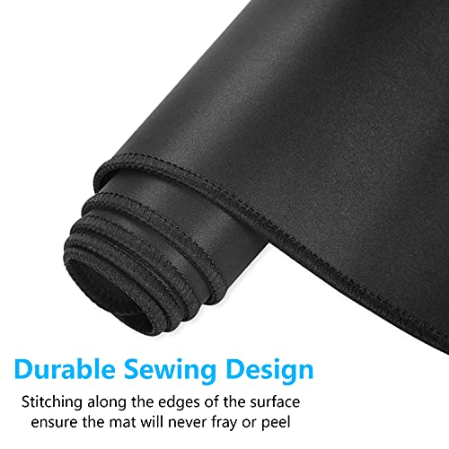 Dapesuom Large Gaming Mouse Pad, Extended Mouse Mat with Stitched Edges, Full Size Keyboard Pad with Non-Slip Base, Big XXL Computer Desk Mats for Gamer, Laptop, Office, 31.5 x 15.7in, Jet Black - color: Jet Black, size: 31.5L x 15.7W inches