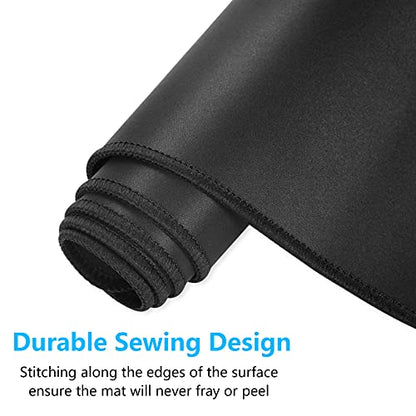 Dapesuom Large Gaming Mouse Pad, Extended Mouse Mat with Stitched Edges, Full Size Keyboard Pad with Non-Slip Base, Big XXL Computer Desk Mats for Gamer, Laptop, Office, 31.5 x 15.7in, Jet Black - color: Jet Black, size: 31.5L x 15.7W inches