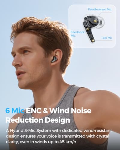 SoundPEATS C30 - True Wireless Earbuds - Bluetooth Headphones 6.0 - Black | Hybrid ANC LDAC Hi-Res Audio 52H Playtime -52dB Adaptive Noise Cancelling 6-Mic Clear Call 12mm Driver Multi-Point IP54 - color: Black