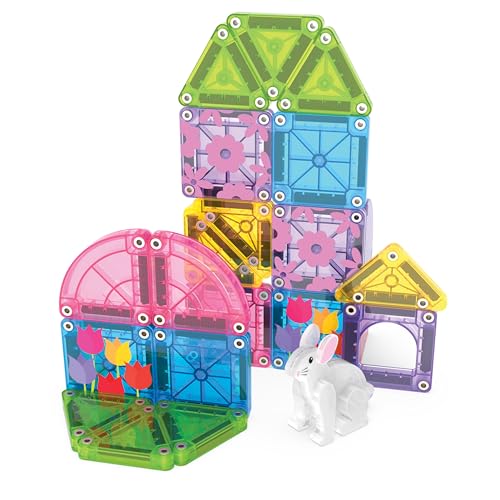 MAGNA-TILES microMAGS 24-Piece Spring Garden Travel Set, The Original Magnetic Building Brand - style: Spring Garden