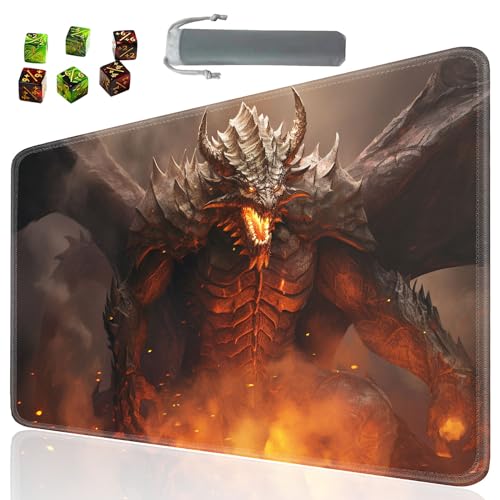 Board Game for TCG Playmat Table Mats Games Size 60X35 cm Mousepad Compatible for MTG RPG CCG Trading Card Game Play mats with 6 Dice (Playmat 100) - color: Sotw-playmats-1-100