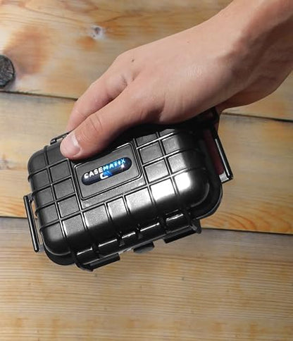 CASEMATIX 5.75" Waterproof Small Hard Case with Customizable Foam for Portable Electronics, Tools and Accessories - Hard Shell Small Plastic Case with Pre-Diced Travel Case Foam Interior - size: 5.75"