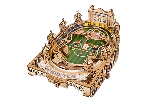 UGEARS Harry Potter Quidditch Pinball Machine - 3D Wooden Puzzles for Adults to Build, Mechanical Wooden Model Kits, Wood Brain Teaser Puzzles, Harry Potter 3D Puzzle Pinball Game for Fathers Day - style: Quidditch Pinball