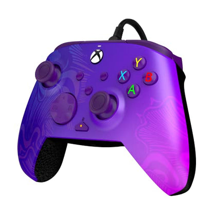 PDP Rematch Enhanced Wired Gaming Controller for Xbox Series X|S & Xbox One | Licensed for Xbox & PC, 2 Mappable Back Buttons, Adjustable Triggers, Audio Controls, Companion App, Gamepad, Purple Fade - color: Purple Fade, style: Controller