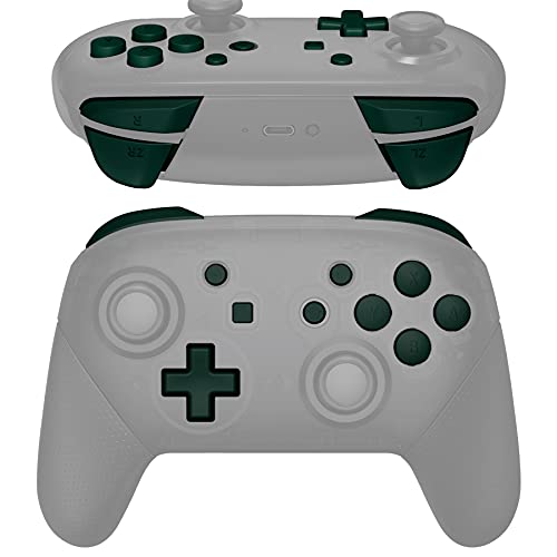 eXtremeRate Racing Green Repair ABXY D-pad ZR ZL L R Keys for Nintendo Switch Pro Controller, DIY Replacement Full Set Buttons with Tools for Nintendo Switch Pro Controller - Controller NOT Included - color: Racing Green