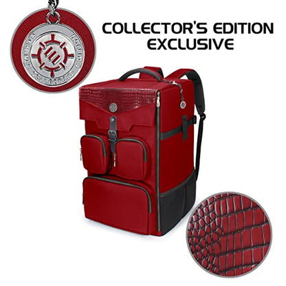 ENHANCE Tabletop Board Game Backpack (Dragon Red) + Board Game Bands - Bundle