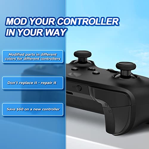 TOMSIN Replacement Joysticks for Xbox One Series X/S Controller,4PCS True Rubberized Thumbsticks Repair Kit for Xbox One Wireless Controller(Black) - color: Black